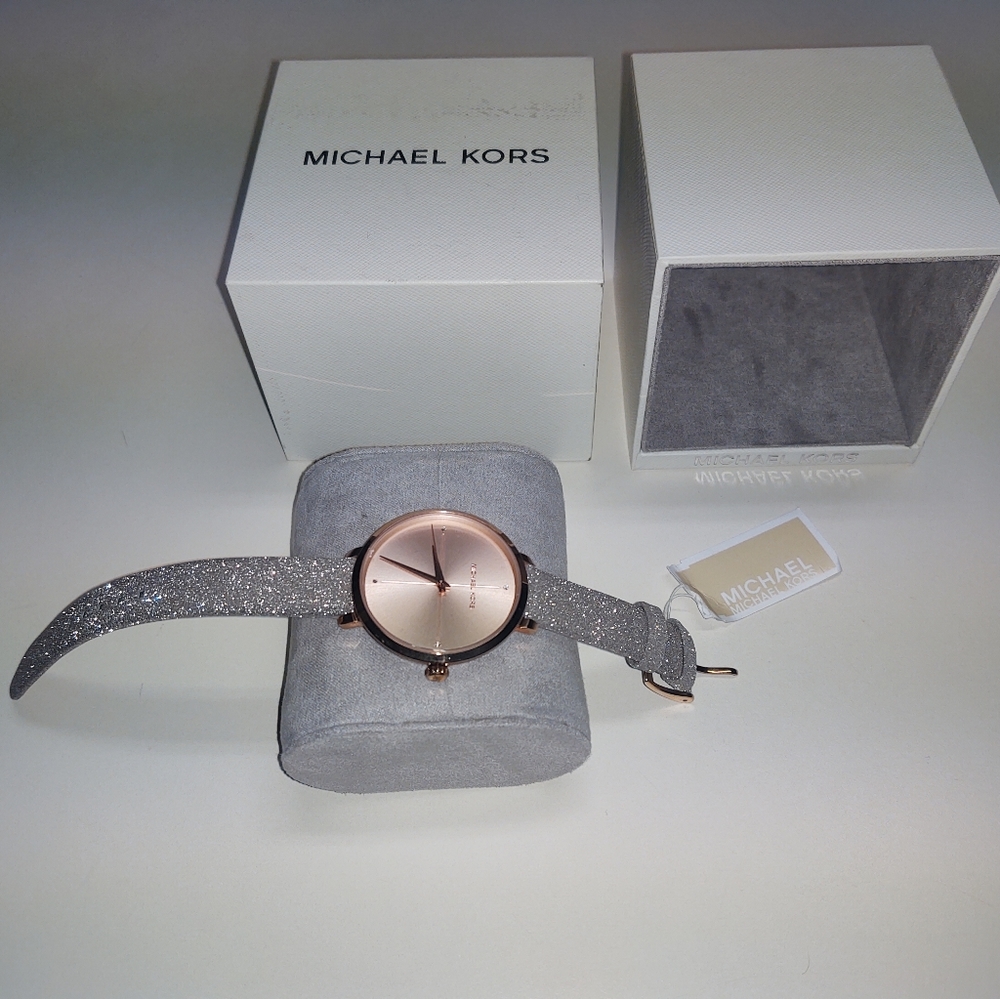 Michael Kors Charley Women's Rose Gold Leather Watch